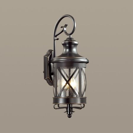 Уличный настенный св-к IP44 E14 3*60W 220V SATION черный/зол.патина ODEON LIGHT