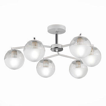 Светильник потолочный Белый, Хром/Прозрачный E27 6*60Вт SLE106602-06 EVOLUCE