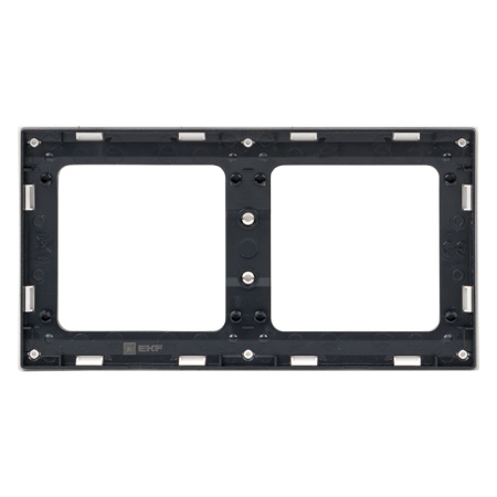 Стокгольм Рамка 2-местная белая с линией цвета черный EKF