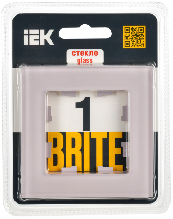 BRITE Рамка 1-мест. РУ-1-2-Бр стекло розовый матовый IEK