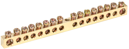 Шина PEN "земля-ноль" 6х9мм 16/1 (16групп/крепеж по центру) IEK