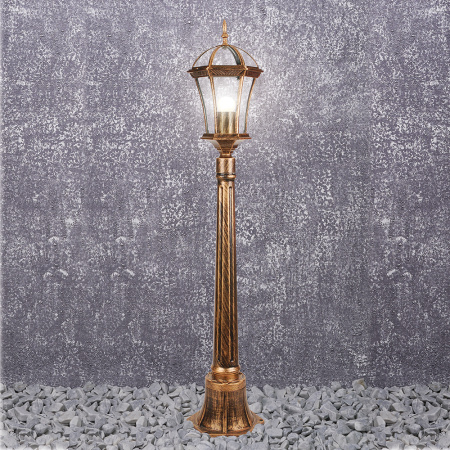 Светильник садово-парковый Feron PL626 столб 60W 230V E27 205*180*1050мм, черное золото