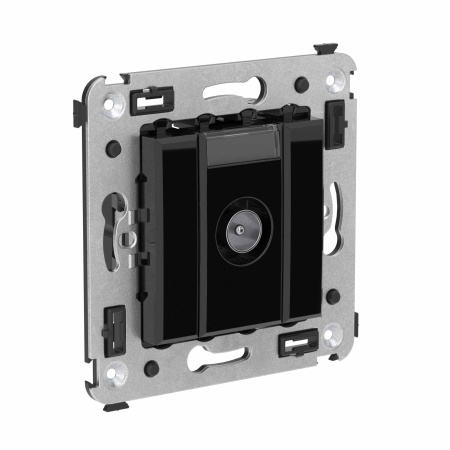 Розетка TV оконечная в стену, "Avanti", "Черный квадрат" DKC