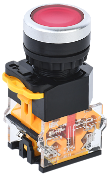 Кнопка управления D8-11T d=22мм 1з+1р с фиксацией красная IEK