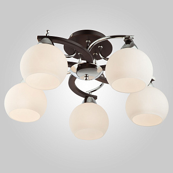 Люстра венге 5*E27 60Вт тёмное дерево, хром IP20 (9654/5 хром / венге) Eurosvet