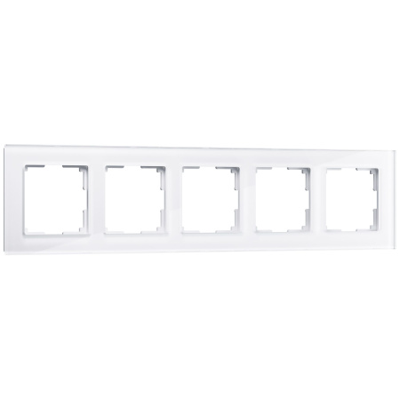 Favorit Рамка горизонт/вертик 5 пост . белый/стекло IP20 Werkel