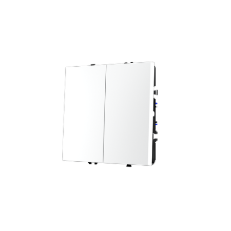 Проходной переключатель встраиваемый Voltum S70 двухклавишный 10А, (белый матовый)