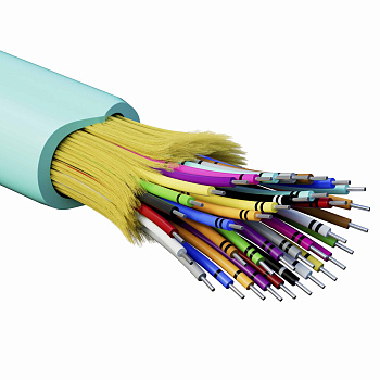 Кабель волоконно-оптич., расп.,арамидные упр.нити, внутр., нг(А)-HF, 36 ОВ, категорияOM3 (G.651.1) плотный буфер, 0,4 кН, барабан 2000 м DKC