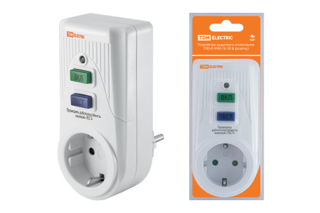 Выкл. дифф. тока УЗО-Р-IP40-16-30 (в розетку) 16А 30мА IP40 TDM