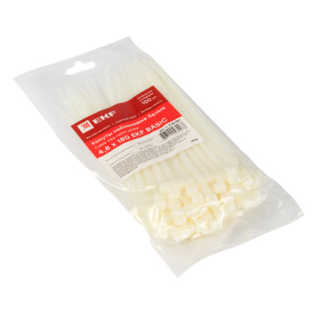 Хомут нейлоновый (4,8х180) (100шт) Basic EKF