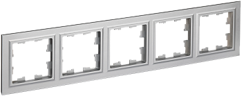 BRITE Рамка 5-мест. РУ-5-БрА алюм. IEK