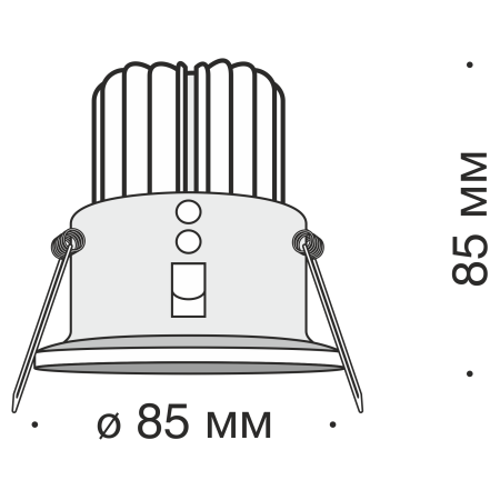 Встраиваемый светильник 12Вт 3000K Черный IP20 Zoom DL034-2-L12B Technical