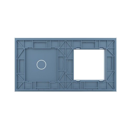 Панель для розетки и сенсорного выключателя, 1 клавиша, цвет синий, стекло Livolo фото 4