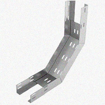 Лоток перфорированный КП 500х65-90 У3 для поворота трассы вверх на 90, окрашенный, S1,5