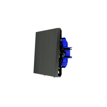 Выключатель встраиваемый Voltum S70 трехклавишный 10А, (титан)