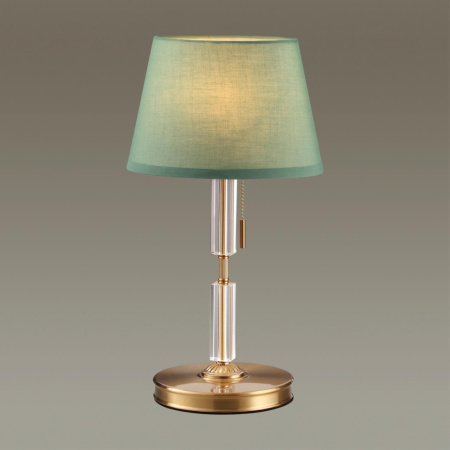 Настольная лампа E27 1*60W LONDON бронзовый/зеленый/абажур ткань ODEON LIGHT