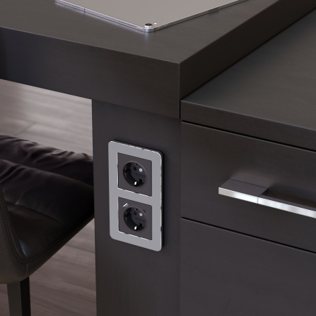 Platinum Рамка на 2 поста алюминий Werkel