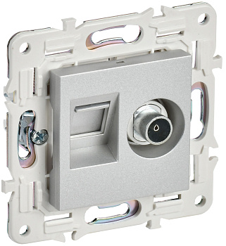 SKANDY Розетка двойная TV+RJ11 SK-A16S серебряный IEK SKANDY Розетка двойная TV+RJ11 SK-A16S серебряный IEK