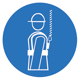 Знак M 09 "Работать в предохранительном (страховочном) поясе" ф200 мм, пластик ГОСТ Р 12,4,026-2001 EKF