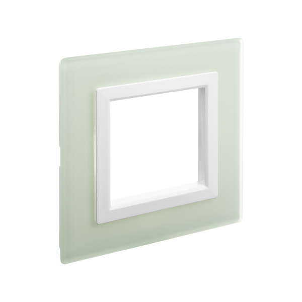 Рамка из натурального стекла, "Avanti", светло-зеленая, 1 пост (2 мод.) DKC