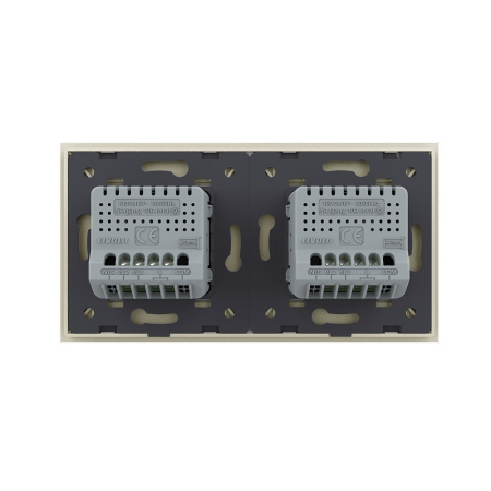 Сенсорный выключатель 4 клавиши (2-2), 2 поста, цвет жемчужный Livolo