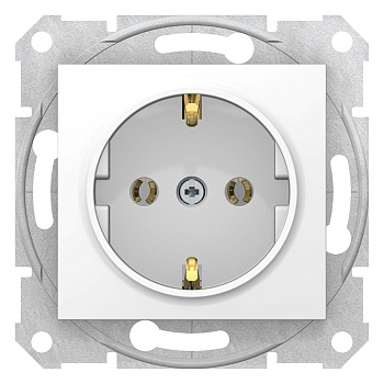 Sedna Механизм розетки без лицевой панели СУ 1 мест.с зазем. конт., без защит. шторок 16А белый IP20 Schneider Electric