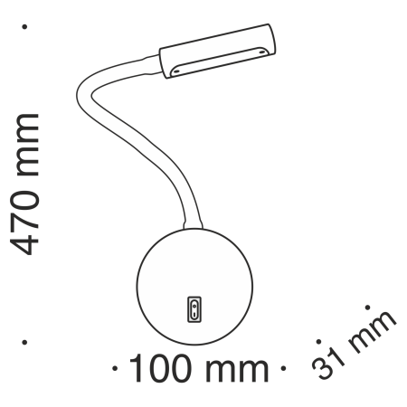 Бра 3Вт 3000K Черный IP20 Stem C035WL-L3B3K Technical