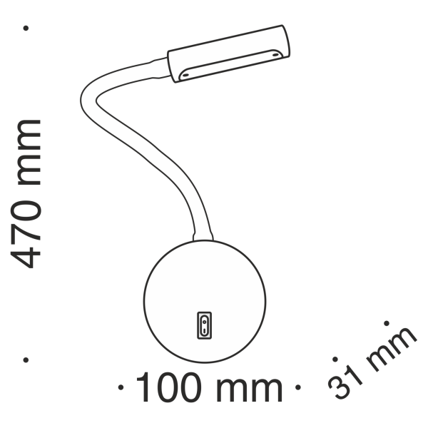 Бра 3Вт 3000K Черный IP20 Stem C035WL-L3B3K Technical