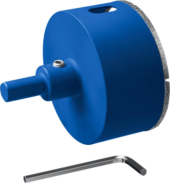 Коронка алмазная с центрирующим сверлом для дрели d 102 мм по керамике и стеклу, Р60, трехгр хвостовик, Профессионал ЗУБР