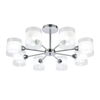 Люстра потолочная Хром/Прозрачный, Белый E14 8*40Вт SLE102802-08 EVOLUCE