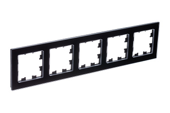ATLASDESIGN NATURE Рамка 5-постовая натуральное стекло черный Schneider Electric 