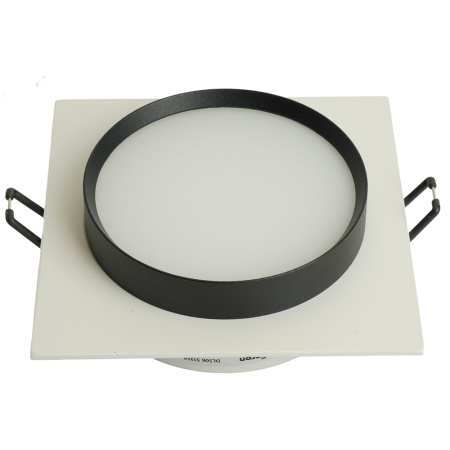 Светильник потолочный встраиваемый, 15W 230V GX53, белый + черный, квадрат, без лампы, DL506 Feron