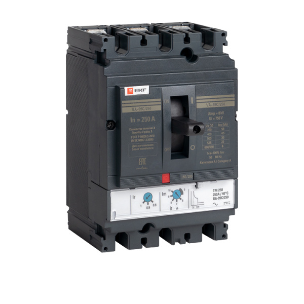 Выключатель автоматический ВА-99C (Compact NS) 250/250А 3П 45кА EKF PROxima 3 250А С 45кА ВА-99C (Compact NS) EKF Выключатель автоматический ВА-99C (Compact NS) 250/250А 3П 45кА EKF PROxima 3 250А С 45кА ВА-99C (Compact NS) EKF