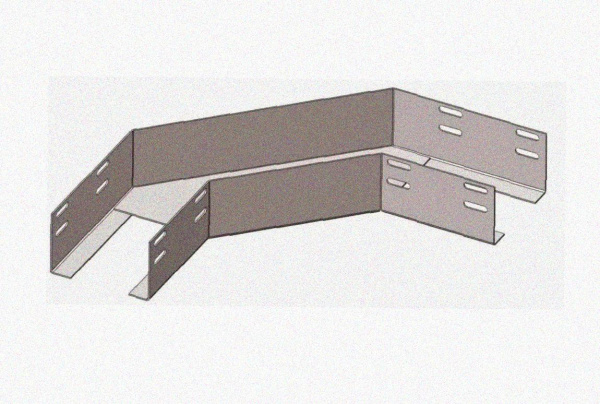 Лоток угловой замковый глухой КГЗГ 50х50-90 УТ1,5 поворот на 90, горячее цинкование, S0,8