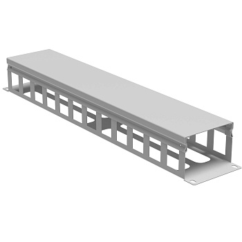Кабельный органайзер с крышкой и отверстиями 2U, глубина 60 мм, для 19" IT-корпусов, RAL7035 DKC Кабельный органайзер с крышкой и отверстиями 2U, глубина 60 мм, для 19" IT-корпусов, RAL7035 DKC