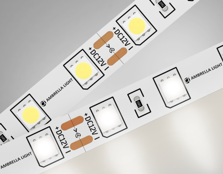 Светодиодная лента GS2002 5050 60Led/ 14.4W m/ 12V IP20 4500K/ 5000*10*1.87mm/ кратность резки 50mm (2 конт.) Ambrella Light