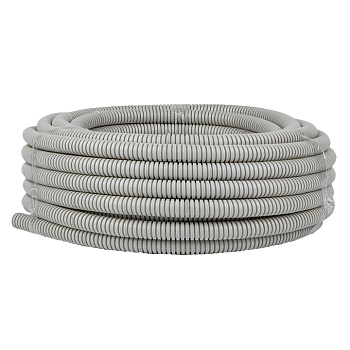 Труба гофр, ПВХ с протяжкой d20 мм (25 м) серая EKF-Plast