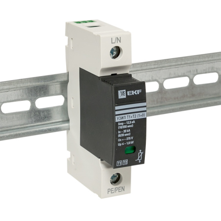 Устройство защиты от импульсных перенапряжений Т1+Т2, Iimp-12,5kA, In-20kA, Uc-275В, 1+0 PROxima EKF