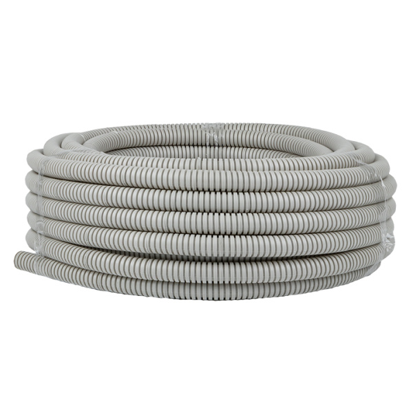 Труба гофр, ПВХ с протяжкой d20 мм (25 м) серая EKF-Plast