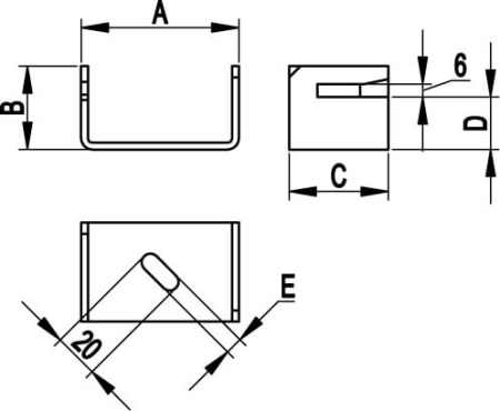 Скоба-держатель, 47 мм, медь DKC