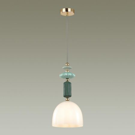Подвес E14 1*40W CANDY золото/разноцветн./керамика/стекло D ODEON LIGHT