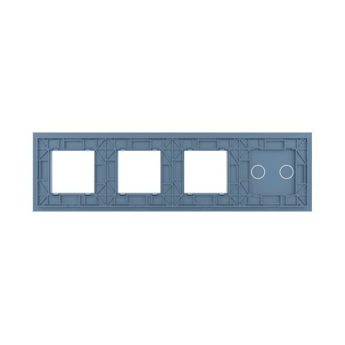 Панель для сенсорного выключателя и 3-х розеток, 2 клавиши, цвет синий, стекло Livolo фото 4
