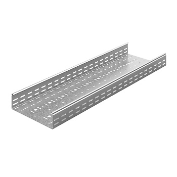 Универсальный лоток перфорированный 400х80х3000, толщ. 1,0 мм, Сендзимир цинк Ostec