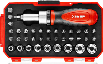 Компакт-38 набор: реверсивная отвертка с насадками 38 шт ЗУБР