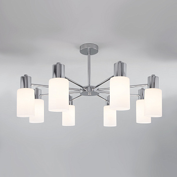 Потолочная люстра со стеклянными плафонами 8*E14 60Вт хром IP20 Vegga (70160/8 хром) Eurosvet