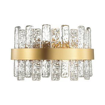 Бра E14 1*40W MERKALE матов.золотой/прозрачный/стекло/ ODEON LIGHT