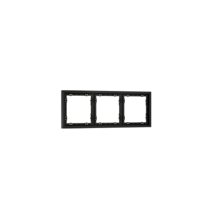 Рамка пластиковая Voltum S70 на 3 поста, (черный матовый)