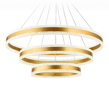 Светильник светодиодный подвесной управляемый FA6183/3 GD золото 245W 3000K+6400K/3000K/6400K/4200K+4200K D800*940 (ПДУ РАДИО 2.4G) Ambrella Light