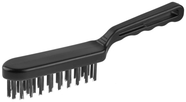 Щетка "ЭКСПЕРТ" проволочная стальная большая с пластмассовой ручкой, 4 ряда ЗУБР