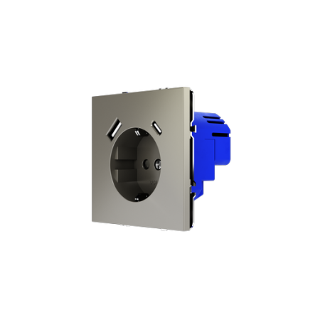 Розетка встраиваемая Voltum S70 с заземлением и защитными шторками, 16А, с USB, A+C, (шелк)